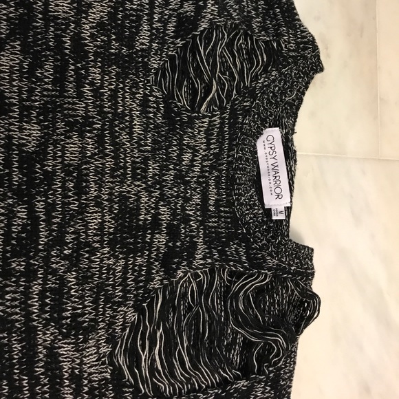 Distressed, black and white, oversized sweater - Picture 3 of 4