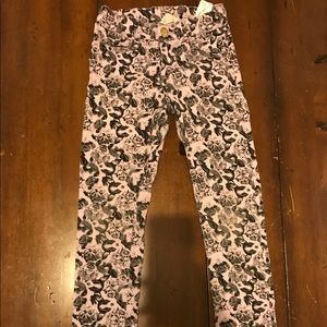 Girls size 6 skinny jeans H&M cats dogs pink black