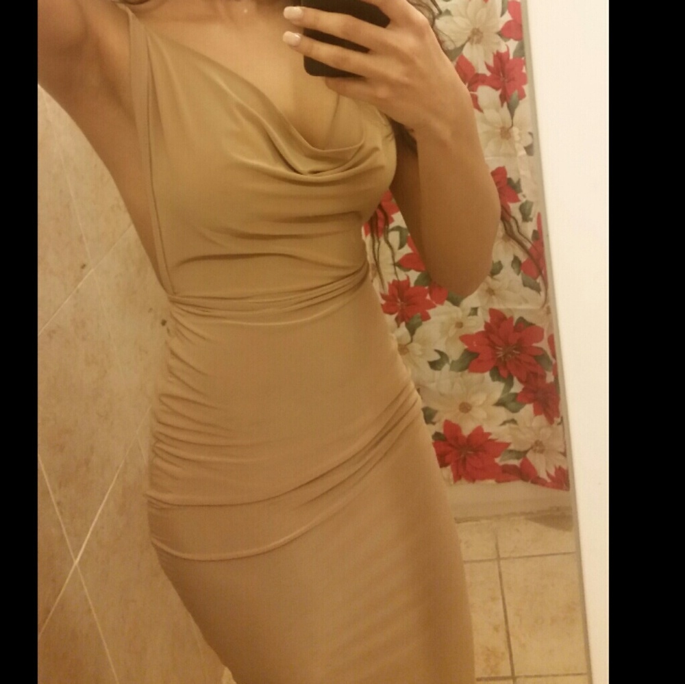 Midi  silky camel dress