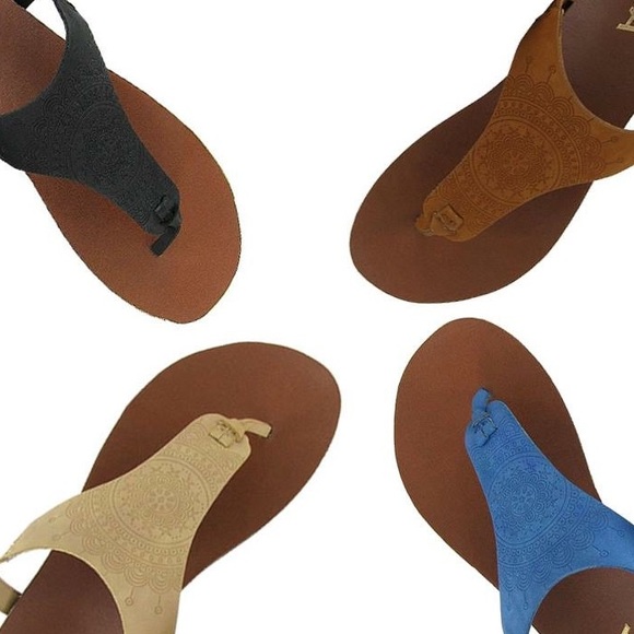 NIB Cognac Oil Nubuck Slingback Chic Thong Sandal - Picture 5 of 5