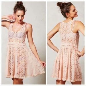 Anthropologie Eloise St. Regis Blush Lace Slip