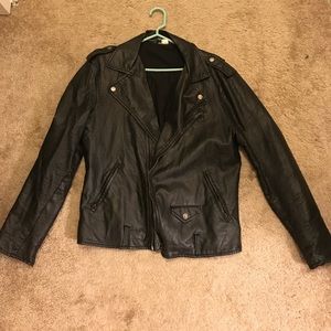 H&M Faux Leather Moto Jacket in Black