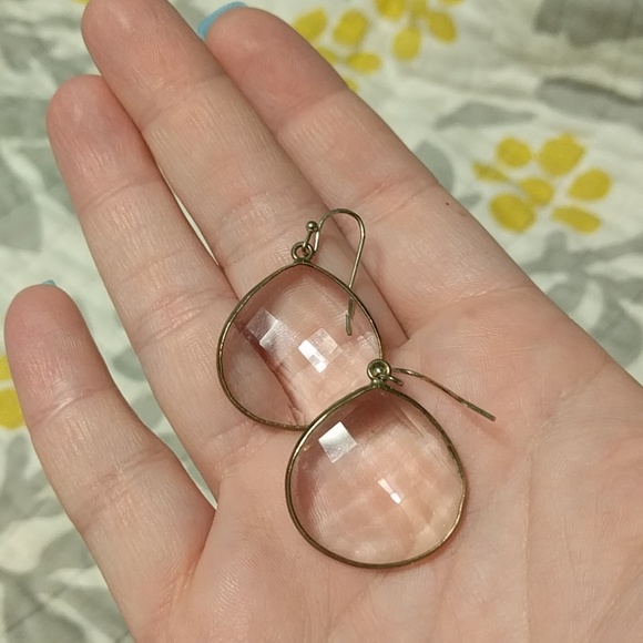 Anthropologie Jewelry - Anthropologie Earrings - Clear Teardrops