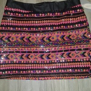 🎀 NWT--Orange and Pink Sequin skirt🎀