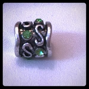 "Dazzling" Spacer Charm feat. Green Gemstones