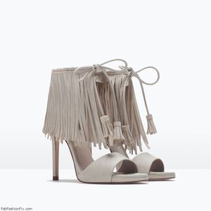 Zara fringed heels