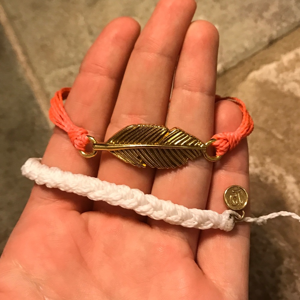 Coral and White Pura Vida Bracelets