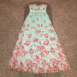 BCBG size 8 blue pink blossom dress