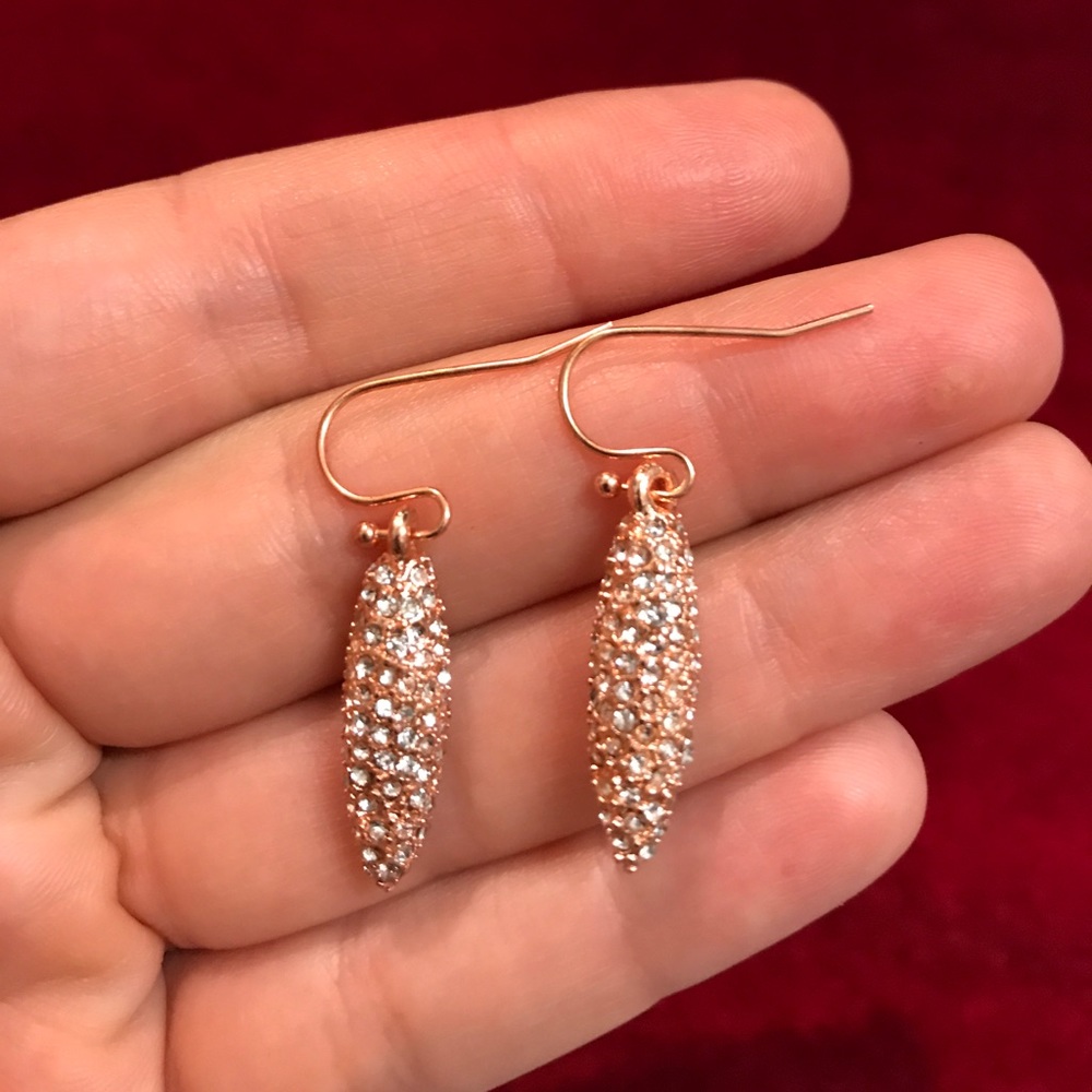 Rose gold and diamond earrings