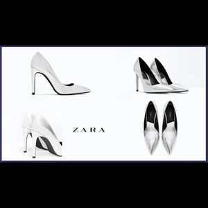 Zara silver court heels