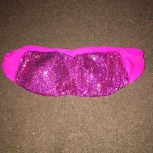 Small Sequin Pink swim top & bottoms