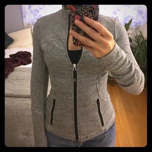 Lululemon Fitted Running Jacket - Grey Herringbone