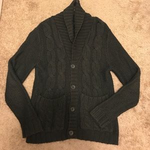 H&M Grey Cable Knit Shawl Cardigan