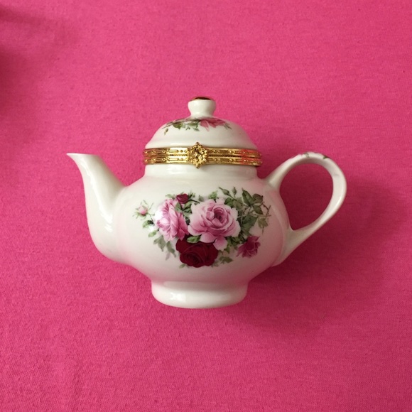 Porcelain Jewelry Teapot trinket holder gift - Picture 1 of 4