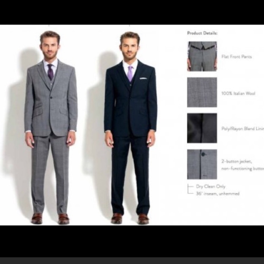 3 piece wool suit