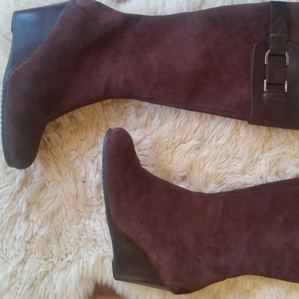 Knee high suede boots