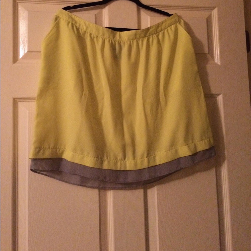 Mossimo Neon Yellow & Gray Skirt