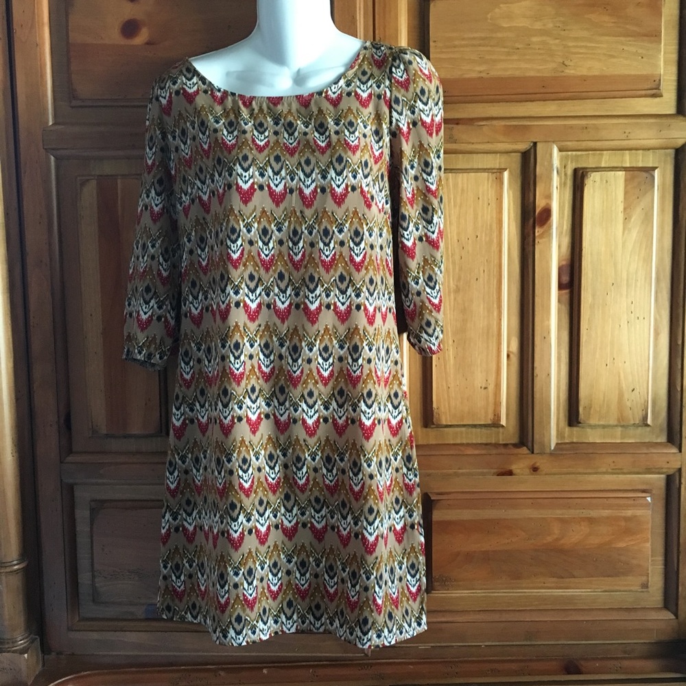 Pink Owl Fitted Dress Fall Small S Zippered