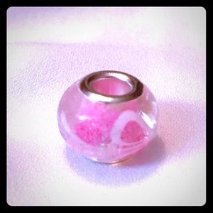 Pretty Pink Swirls" Murano Glass Bead
