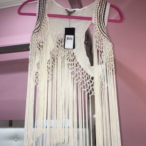 GUESS Fringe Crop Top Cover up/Blazer BRAND NEW