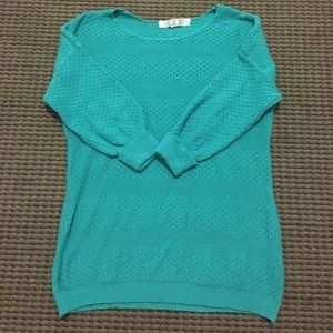 Pink Rose Green 3/4 Sleeve Sweater