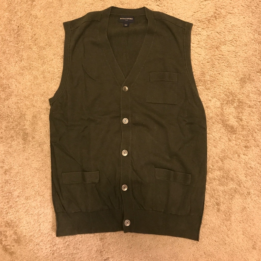 Banana Republic Olive Green Cardigan Vest