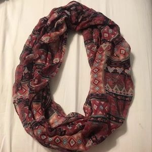 Tribal print infinity scarf.