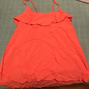 Tank top with ruffle collar