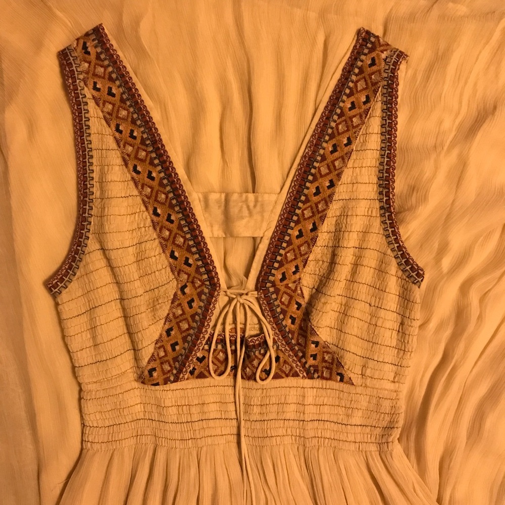 ββπHPπ FREE PEOPLE cream crochet maxi EUC - Picture 1 of 5