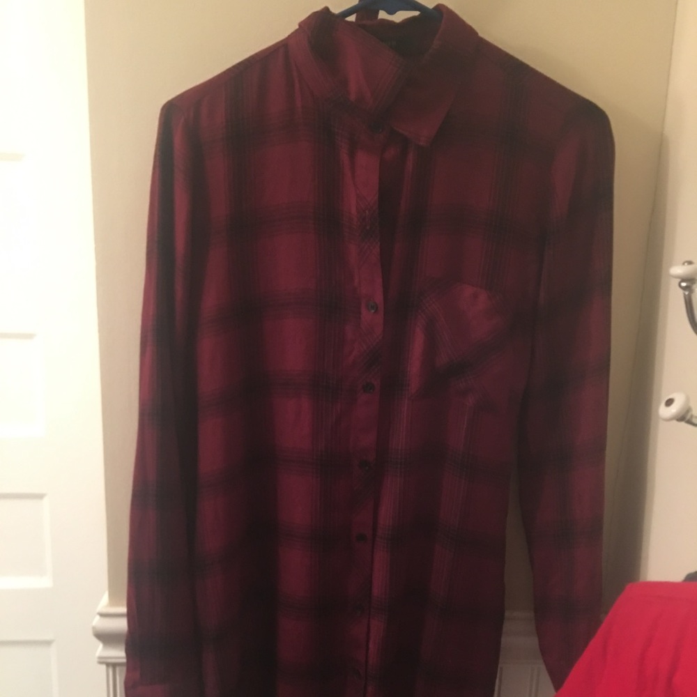 Forever21 plaid shirt dress with fabric belt