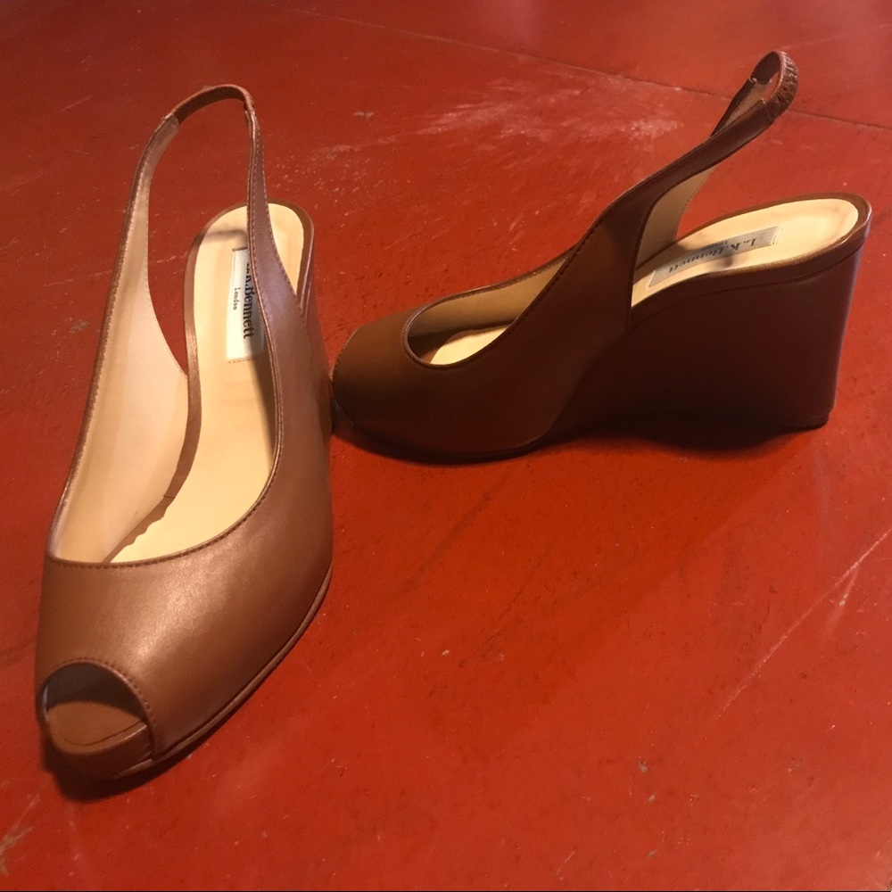 L.K Bennett Brown wedges size 7