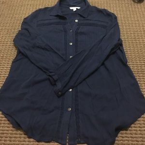 American Eagle Outfitters Blue Button Down Top
