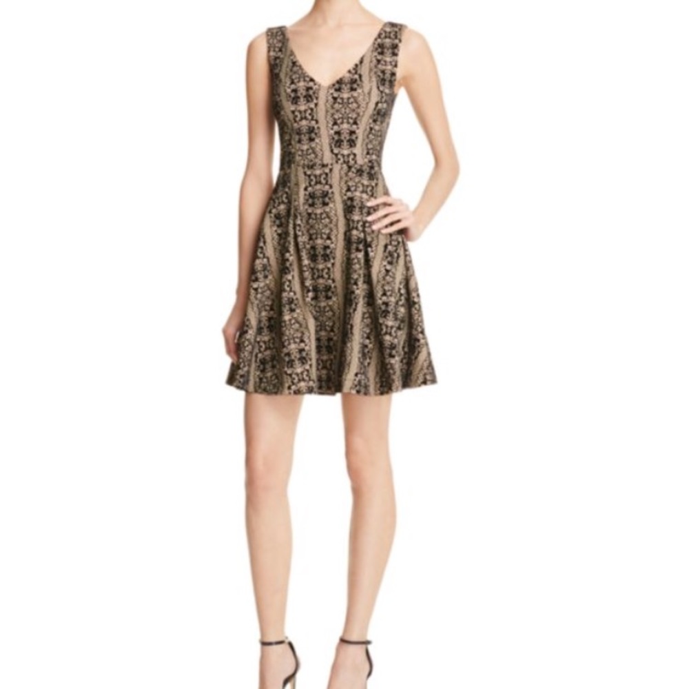 Aqua flocked burnout dress