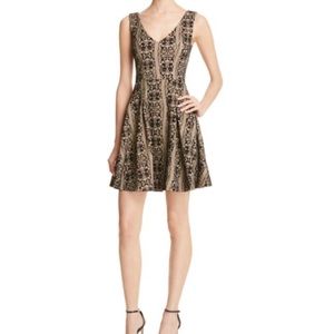 Aqua flocked burnout dress