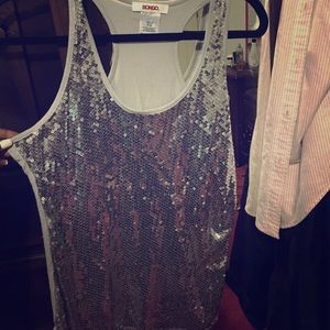 SILVER SEQUIN TANK TOP
