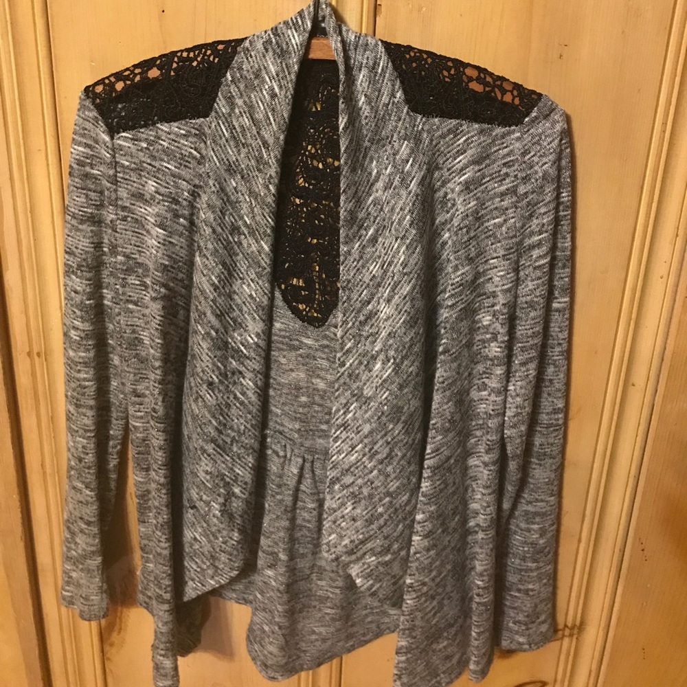 Shrug with Black Lace Back, Size XS