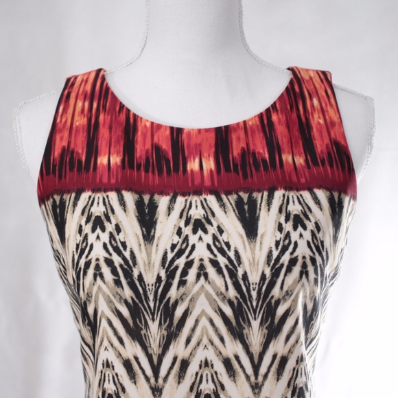 Chevron Animal Print Dress Keyhole Back Size Small - Picture 3 of 5