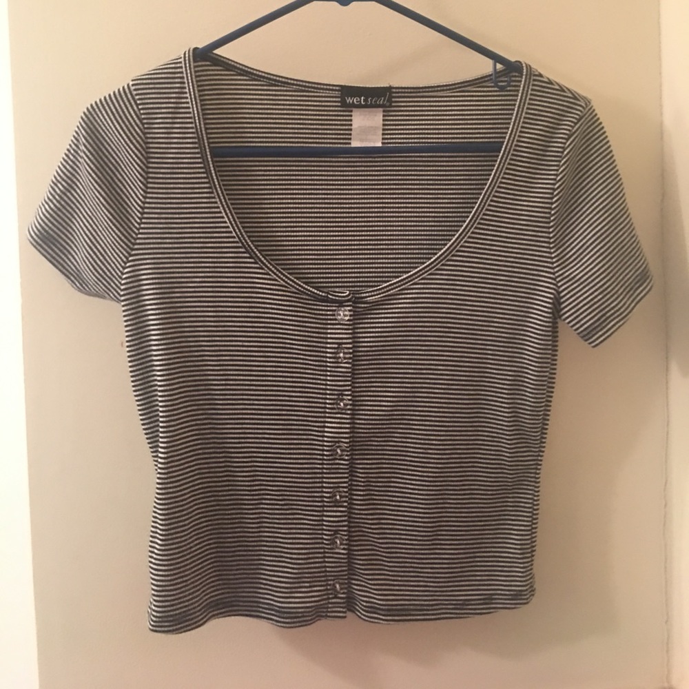 Wet Seal crop top with clear buttons