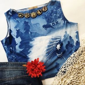 🆑 Rodeo and Native Print Crop Tank Top