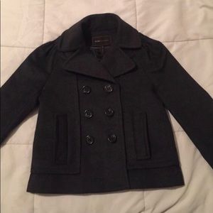 BCBG Max Azria charcoal short peacoat