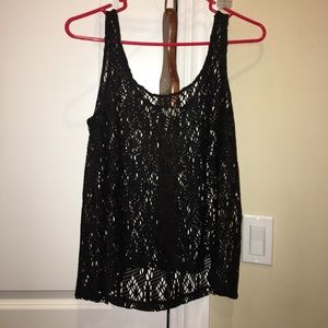 Black patterned tank top