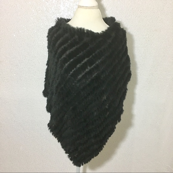 Wilson's Leather Jackets & Blazers - Wilsons Leather Maxima rabbit fur poncho one size