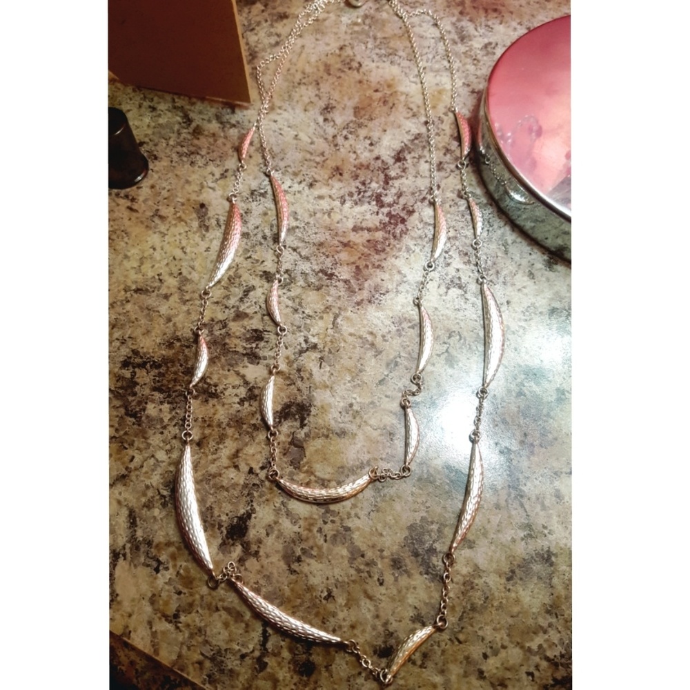 Hanging silver necklace