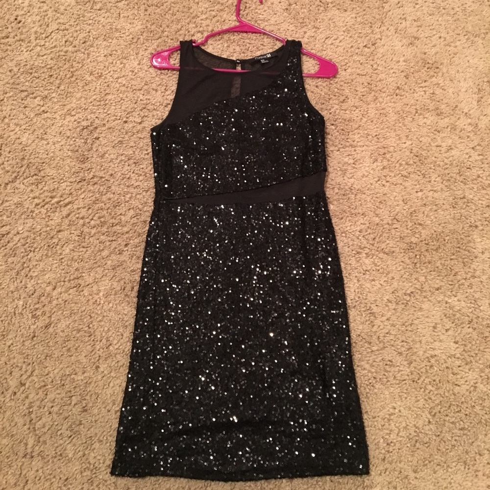 Sequin and mesh dress