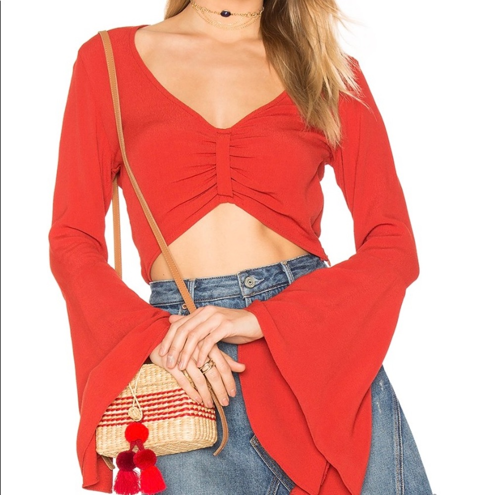 Flynn Skye Alyssa Crop Top In Crimson REVOLVE