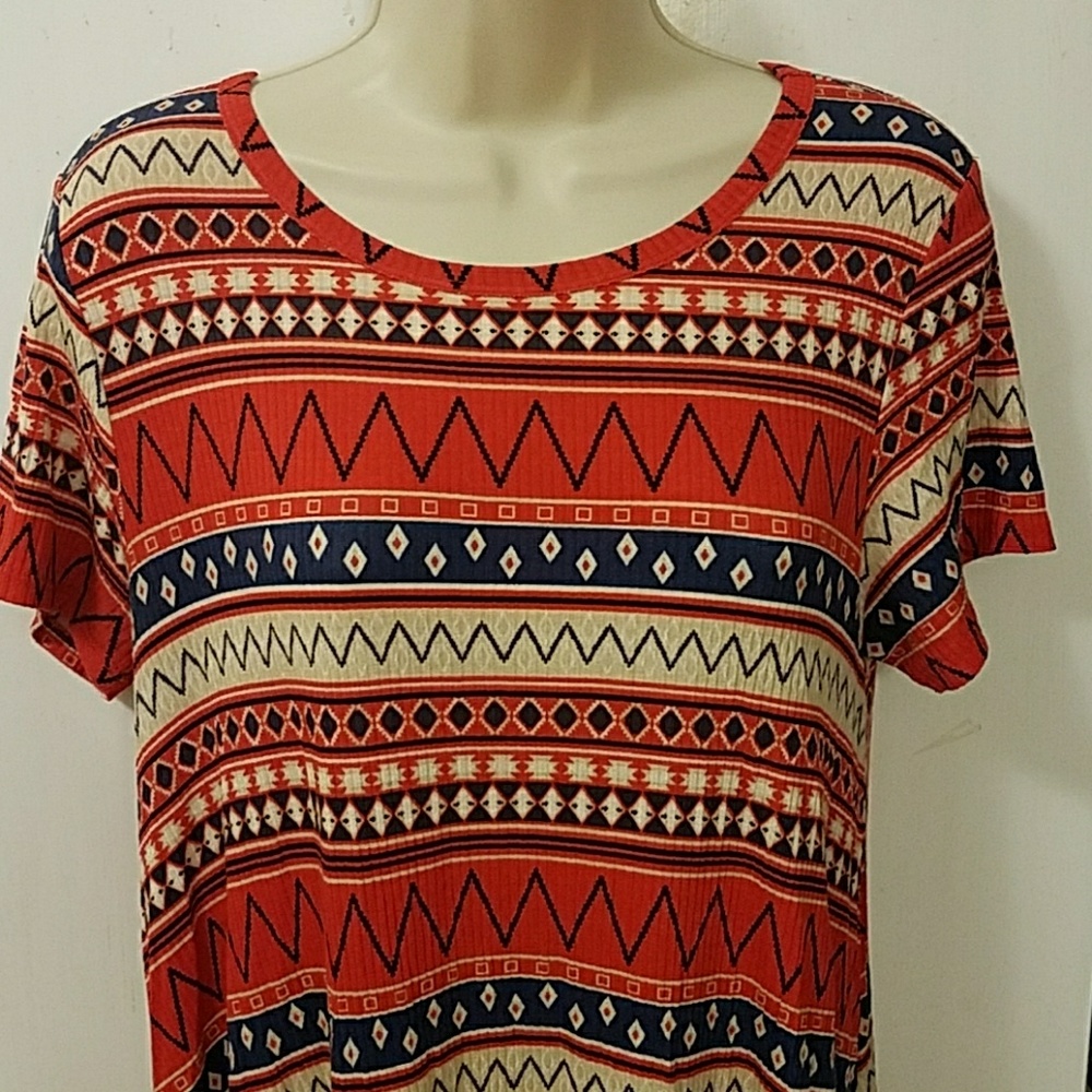 Lularoe Dress Carly Red Blue XS