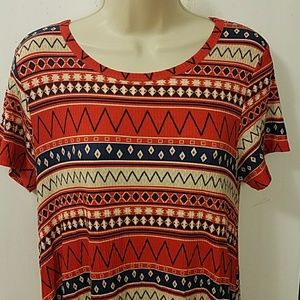 Lularoe Dress Carly Red Blue XS