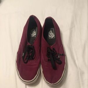 Maroon vans.