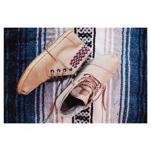 Toms Women's Natural Alarco Suede Desert Bootie