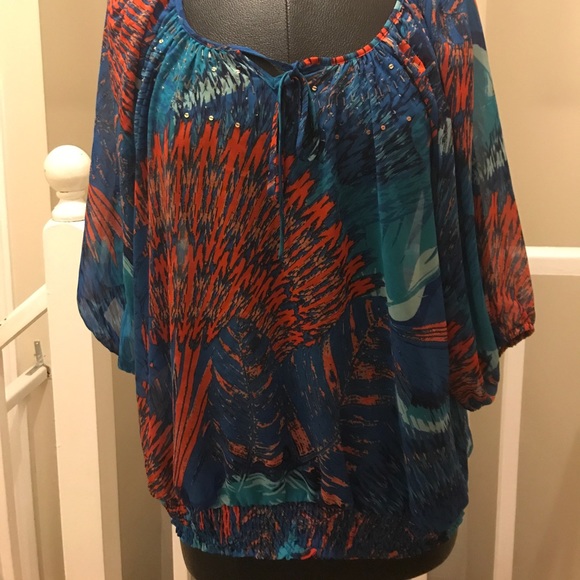 Style & Co. Tops - Style & Co Tropical Print Blouse